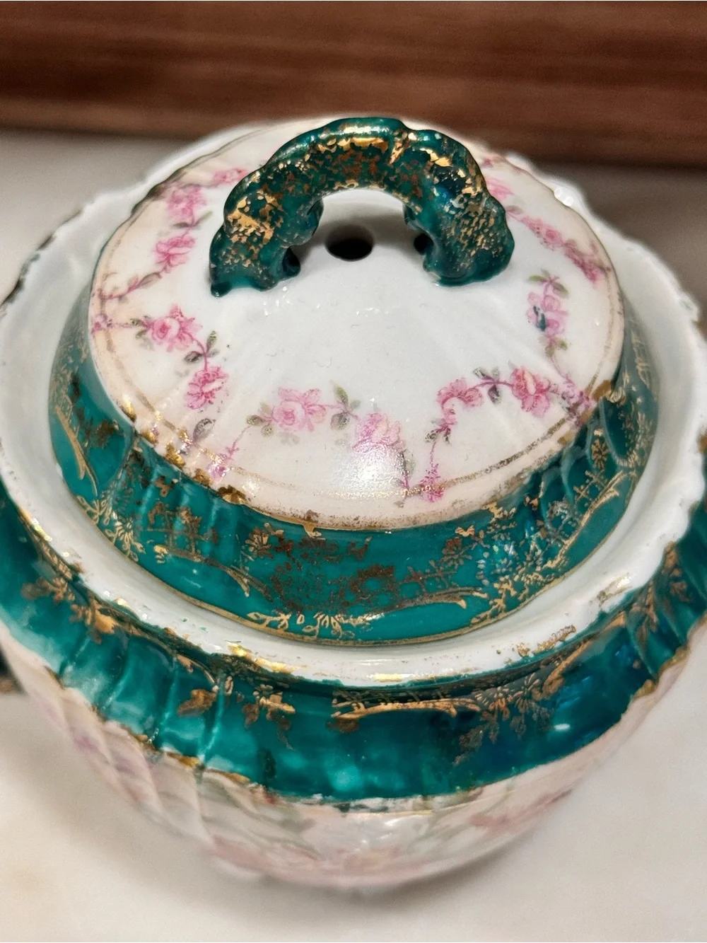 Bavaria / Vintage Hand Painted sugar Bow
